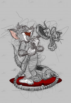 Tom and Jerry Drawing By Mustafa Elshahat