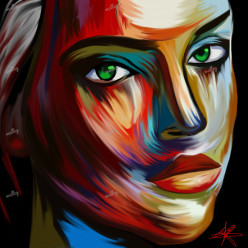 colourful face Drawing By Mustafa Elshahat