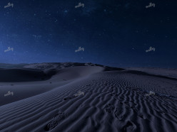 Desert landscape with stargazing