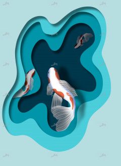 Koi Fish Cutout Art