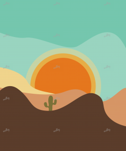 Abstract sunset in desert