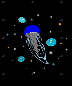 Blue jelly fish