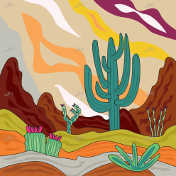 Abstract desert plants