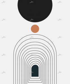 Abstract black circle and endless of gates