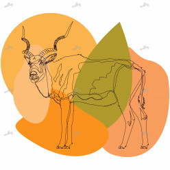 Abstract deer line art