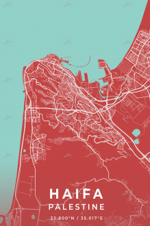 Haifa Palestine Modern City Map Design