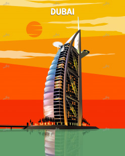 Dubai Travel Poster | United Arab Emirates Poster 